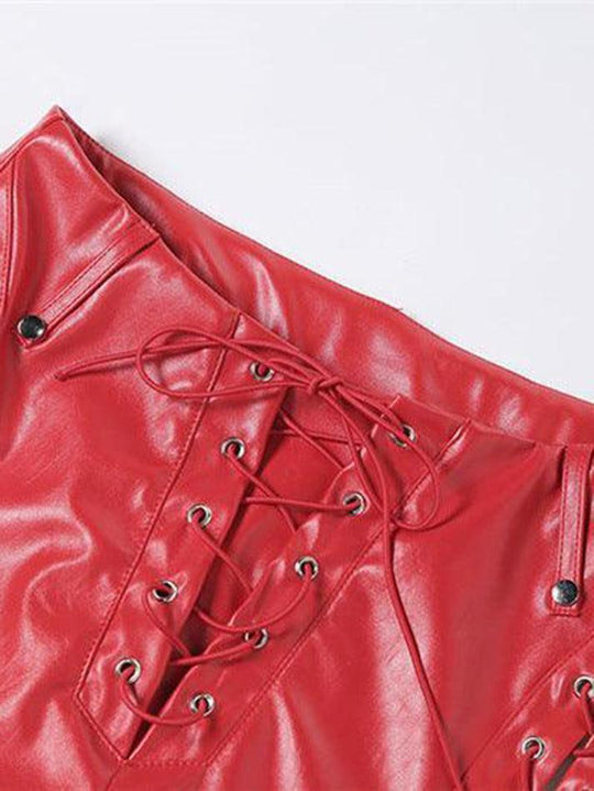 EB | Cutout Schnürung PU-Hose