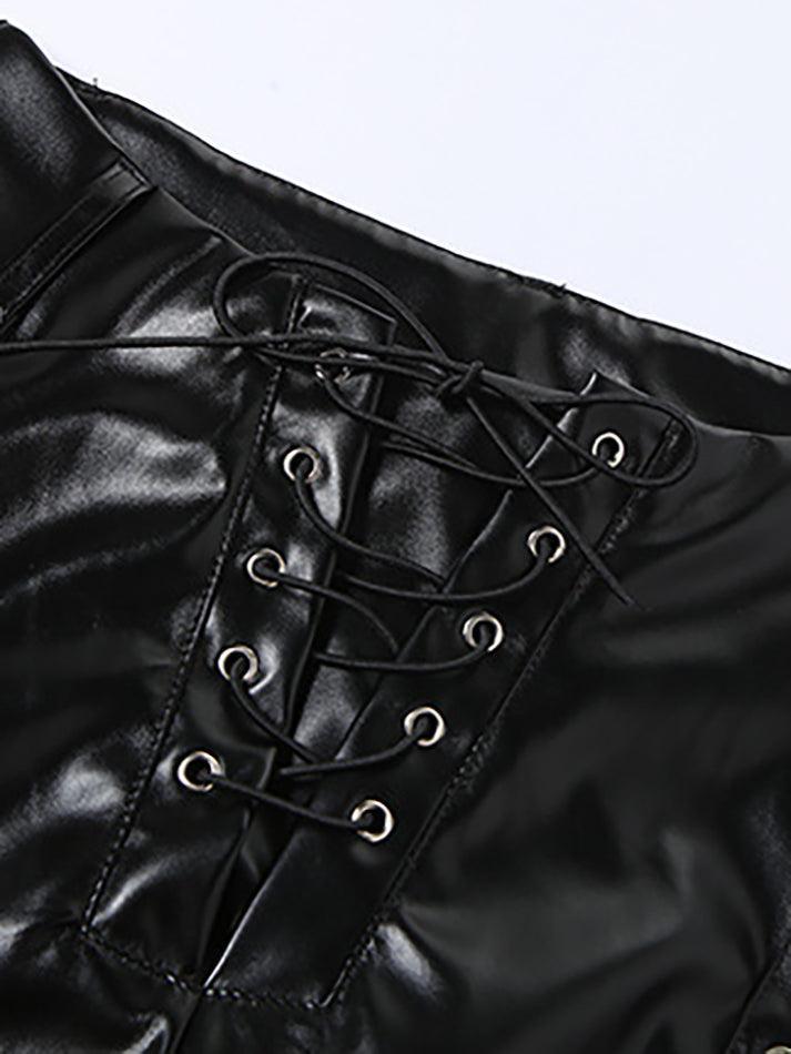 EB | Cutout Schnürung PU-Hose