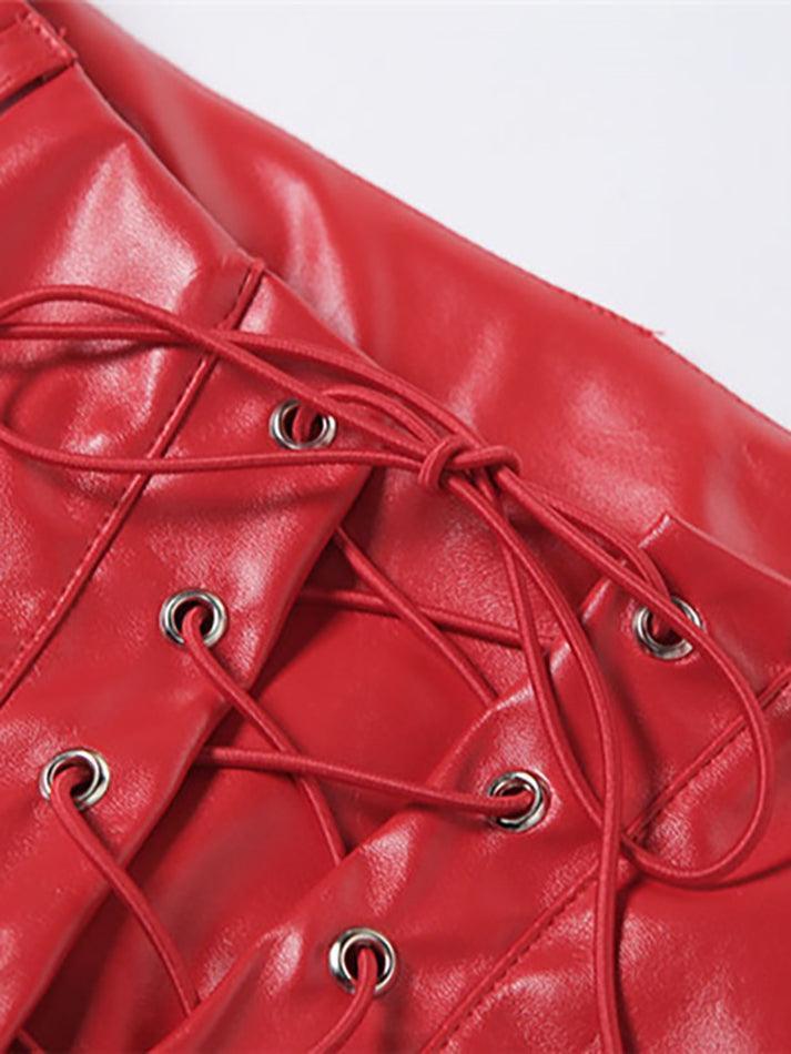 EB | Cutout Schnürung PU-Hose