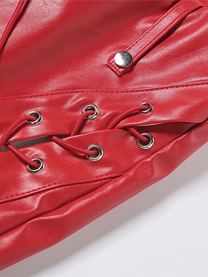 EB | Cutout Schnürung PU-Hose