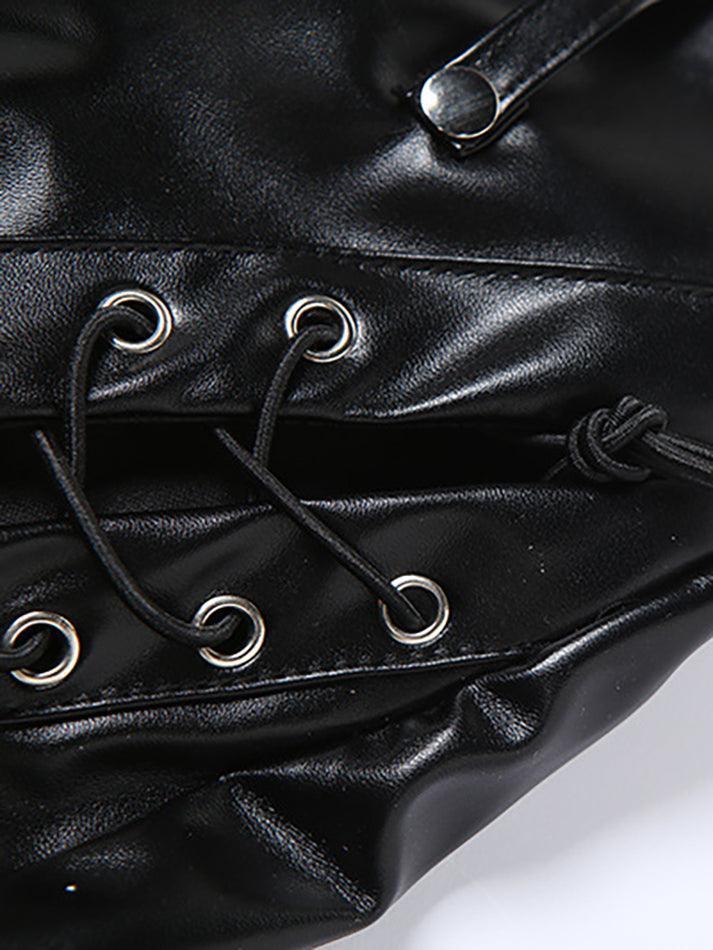 EB | Cutout Schnürung PU-Hose