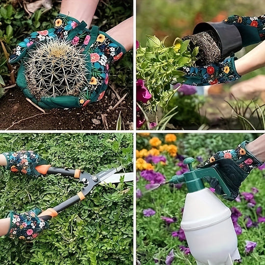 EB | Atmungsaktive Gartenhandschuhe mit Blumenmuster