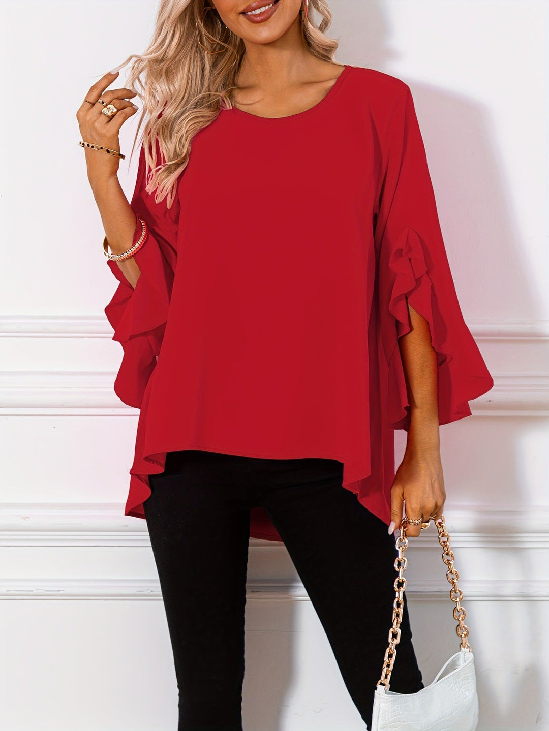 EB | Bluse mit Rundhalsausschnitt für Den Frühling