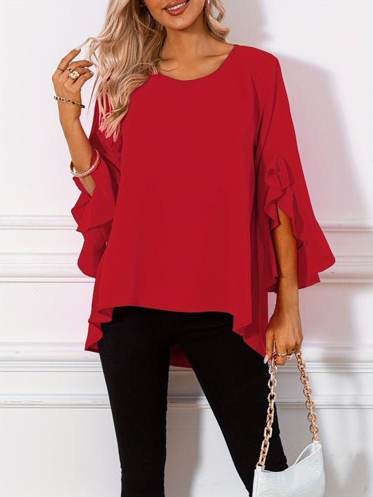 EB | Bluse mit Rundhalsausschnitt für Den Frühling