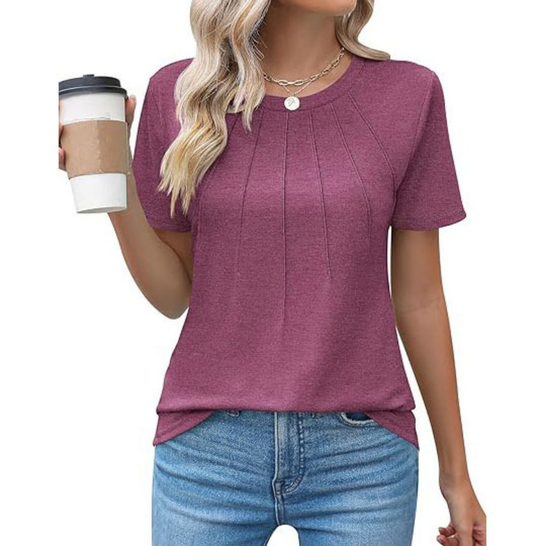 EB | Plissee-T-Shirt mit Rundhalsausschnitt