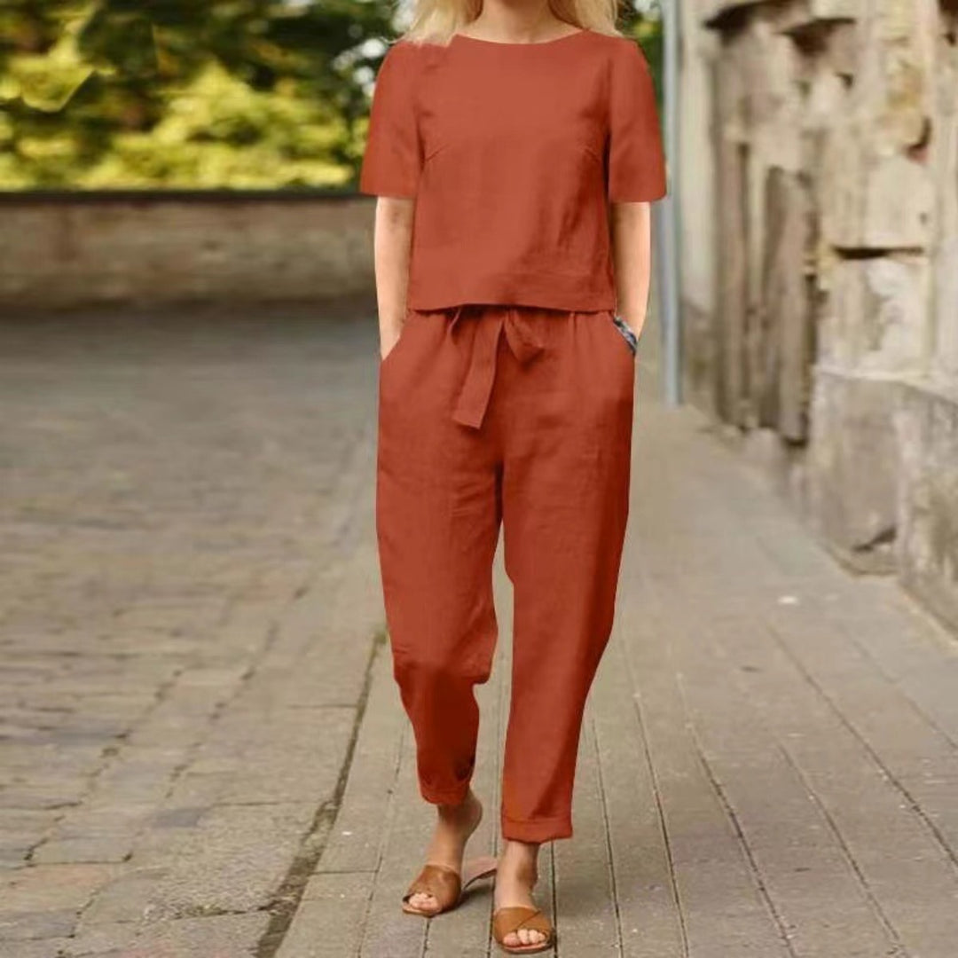 EB | Übergroße Bluse Hose mit weitem Bein Retro zweiteiliges Set