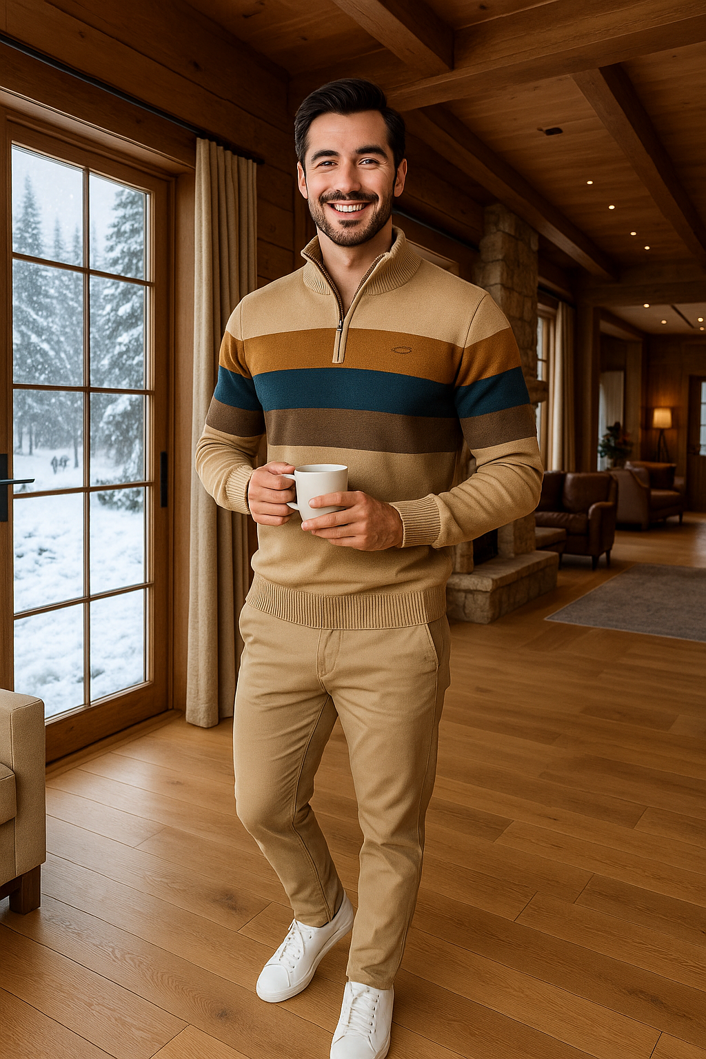 EB | Wärmer Strickpullover mit Reißverschluss für Den Winter