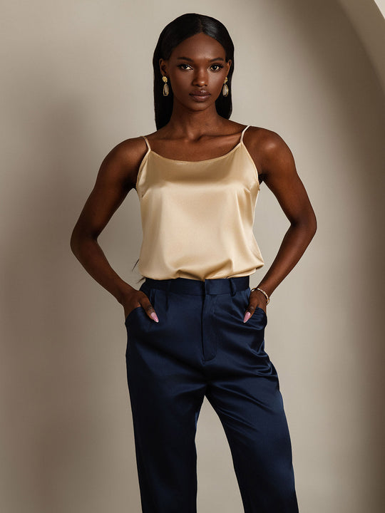 EB | Seide Entspannt Spaghettiträger Camisole Top