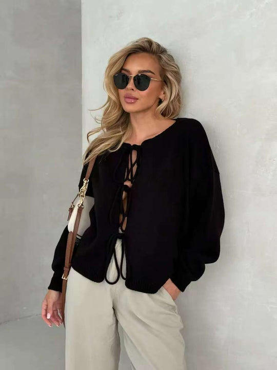 EB | Stylischer Kurzer Cardigan mit Schnürung