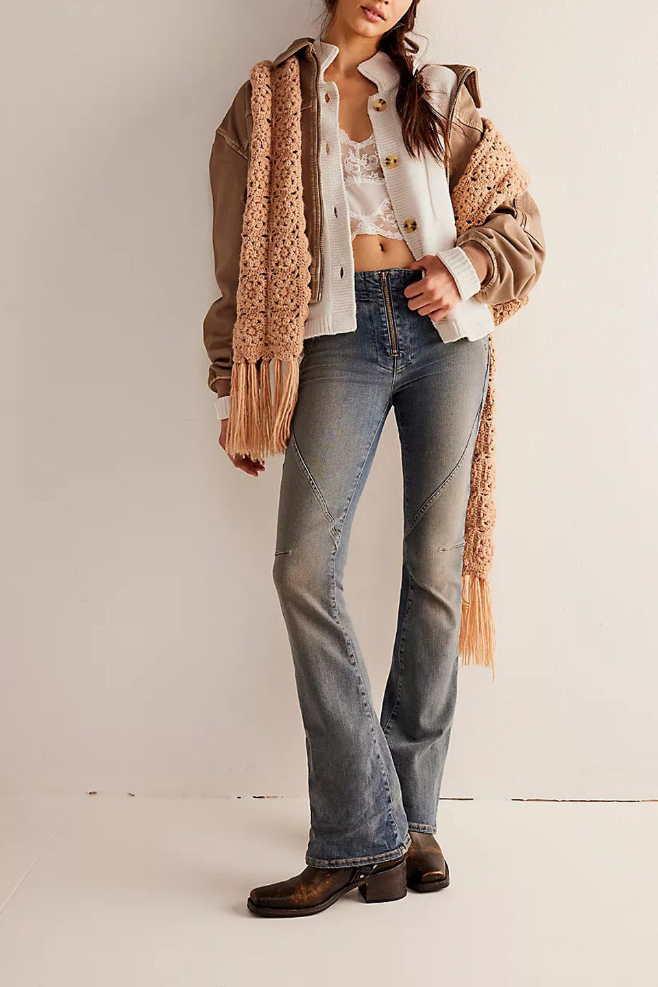 EB | Jacke Stehkragen Einfarbiger Cardigan Pullover