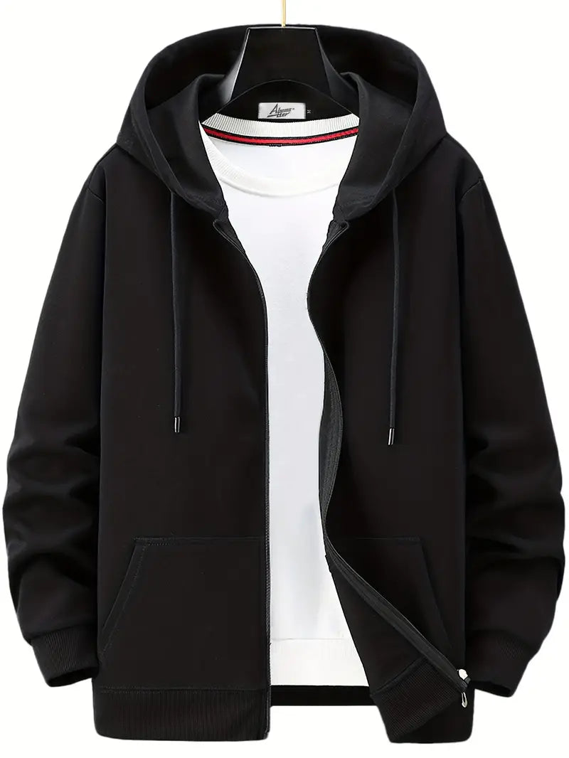 EB - Lässiger Herbst Full Zip Hoodie mit Kordelzug für Männer