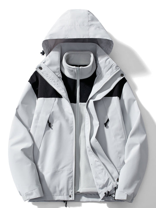 EB | 3 in 1 Outdoor Jacke Wasserdicht Winddicht Abnehmbare Kapuze
