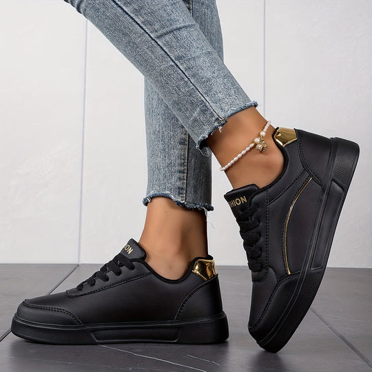 EB | Damen Sneaker In Einfarbiger Ausführung mit Schnürsenkeln und Weicher Sohle