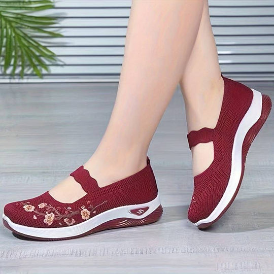 Orthopädische Florale Schwarze SlipOns EB
