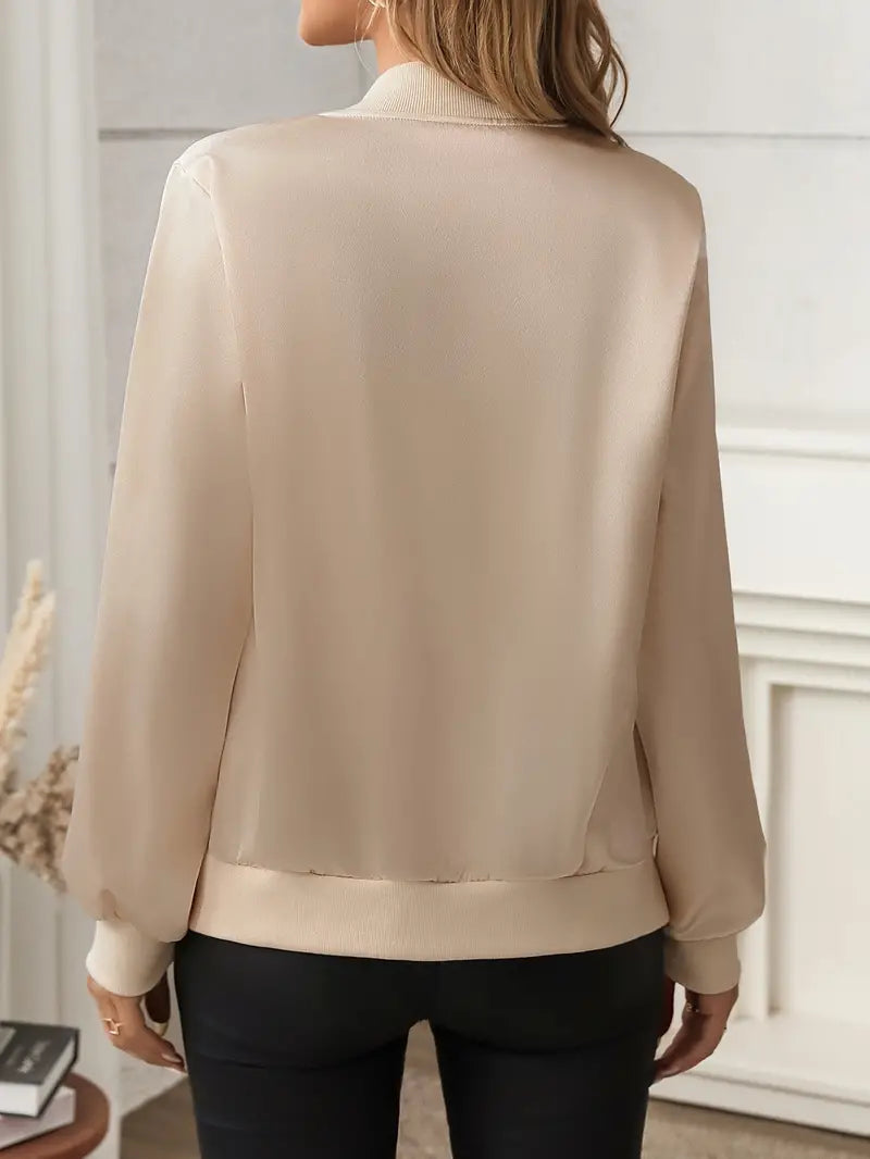 EB | Jacke Mit Reißverschluss Uni-Farbe Für Damen