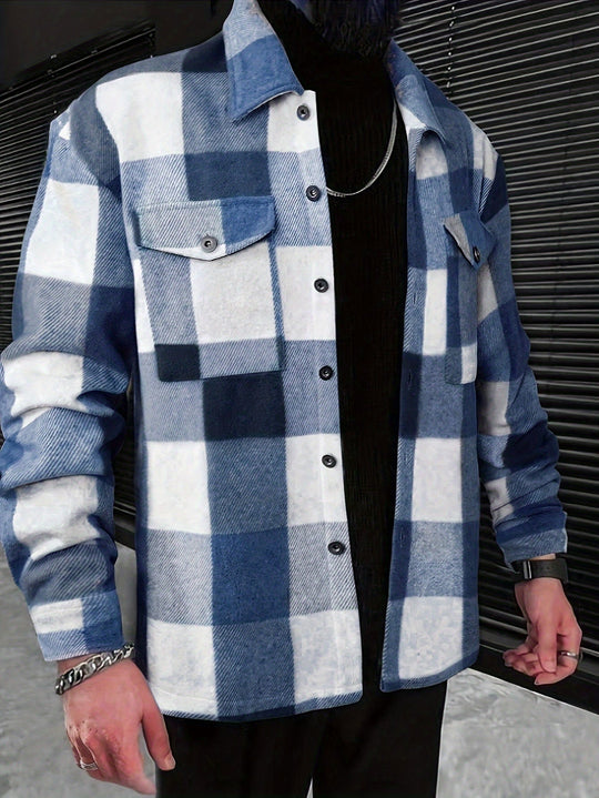 EB | Karierter Hemdjacke Baumwolle Lässig und Trendy