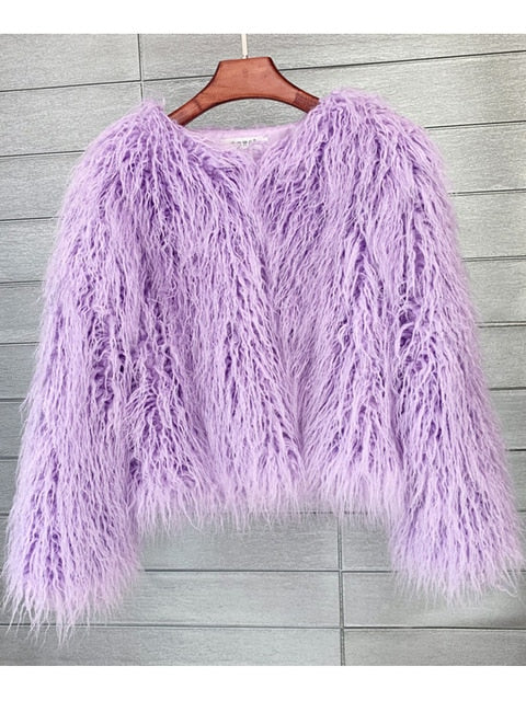 EB | Eleganter Warmer Kunstpelzmantel Für Herbst Und Winter