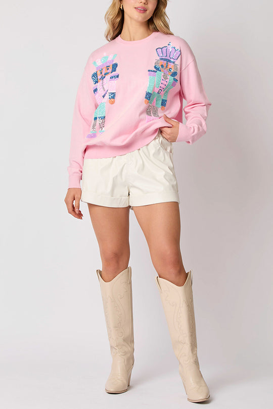 EB | Weihnachtssoldat Pailletten Mode Lässiger Sweatshirt