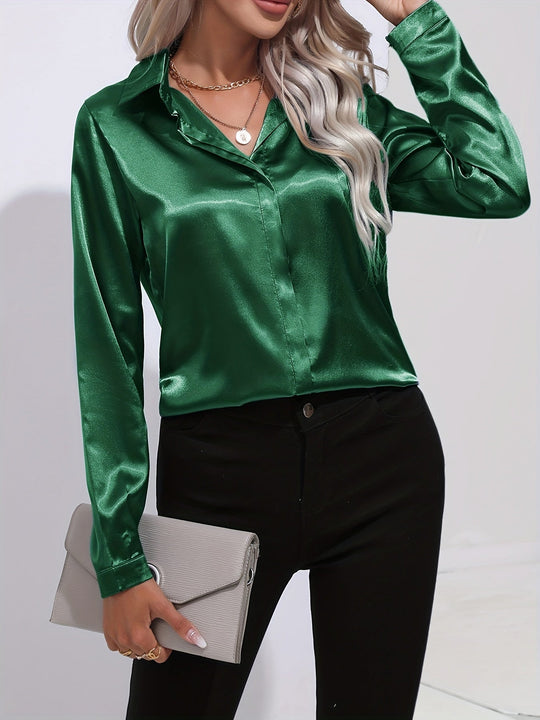 EB | Damen Elegante Satinbluse