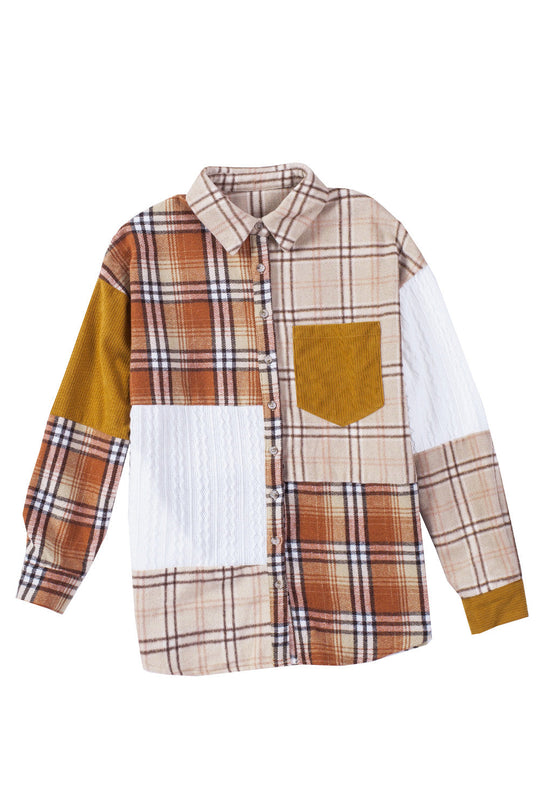 EB | Gitterhemde mit Patchwork-details Baumwollmischung Perfekt für Layering