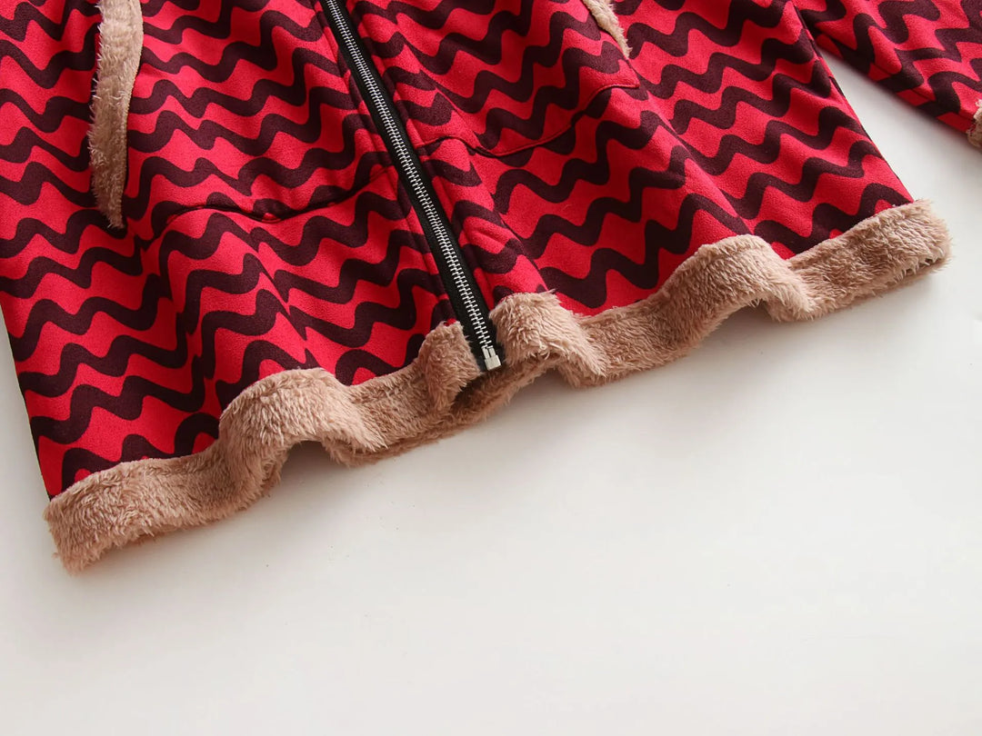 EB | Gefütterter Oversize-Mantel mit Kapuze aus Fleece