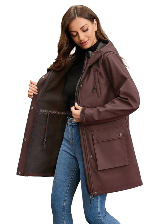 EB | Wasserdichte Softshell-Damenjacke mit Kapuze