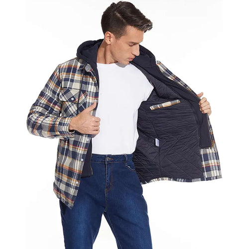 EB | Herren Karierte Langarm Freizeitjacke