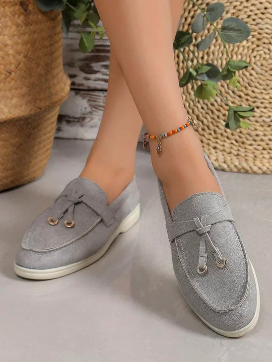 Damen-Loafers aus Wildleder mit geknoteter Quaste EB EB