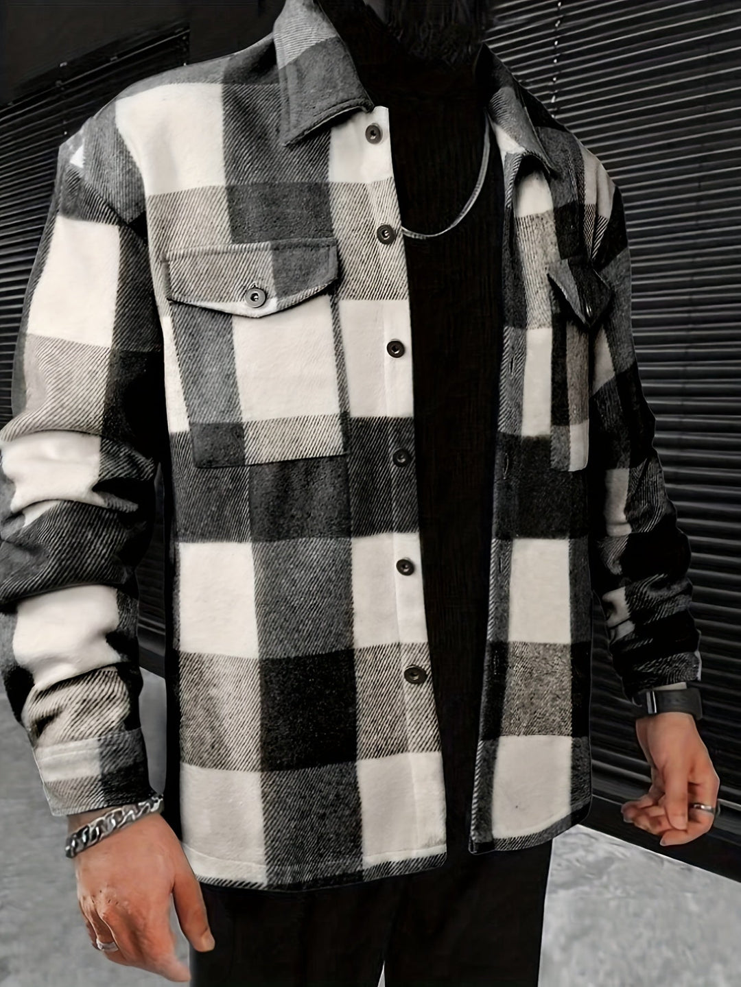 EB | Karierter Hemdjacke Baumwolle Lässig und Trendy