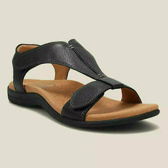 EB Einfarbige Sandalen Mit Klettverschluss