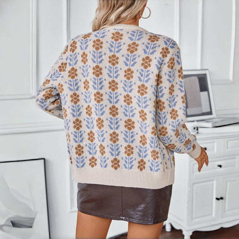 EB | Strickjacke mit Blumenmuster