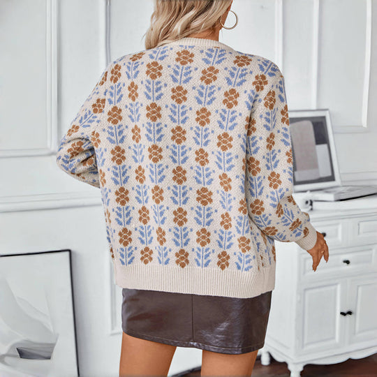 EB | Strickjacke mit Blumenmuster