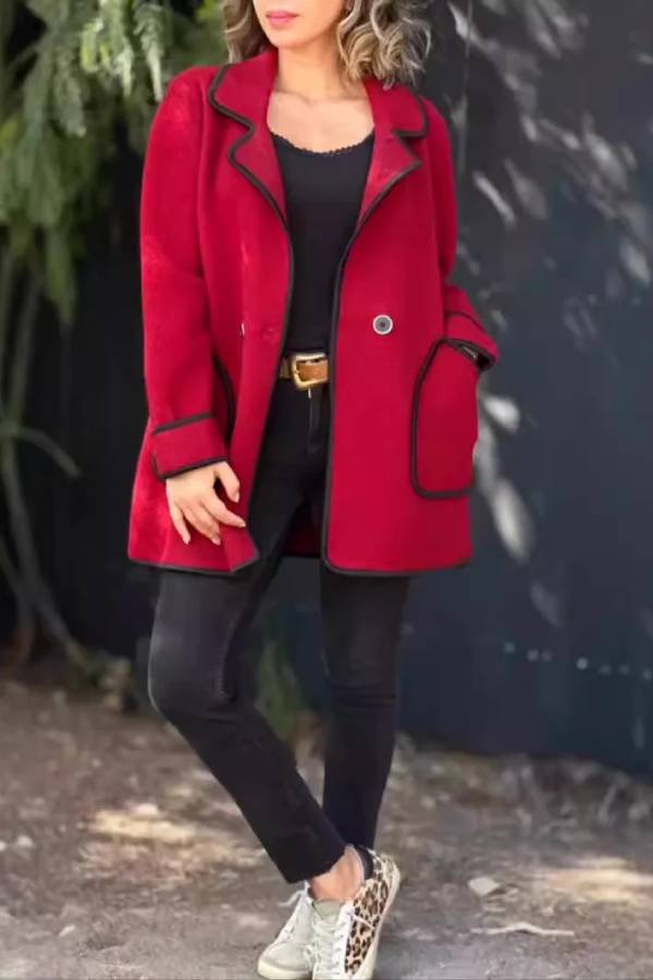 EB | Suit-Kragen doppelseitige Wolljacke