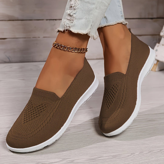 EB | Einfarbige Gestrickte Sneaker Für Damen