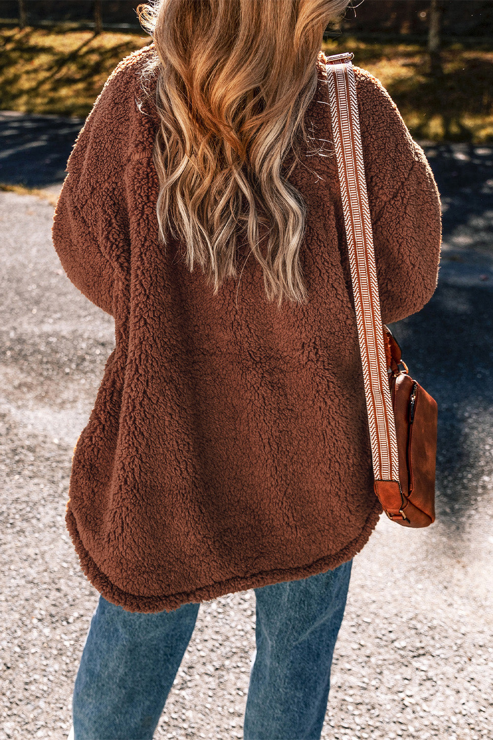 EB | Oversized Teddyjacke Polyester Warm und Bequem