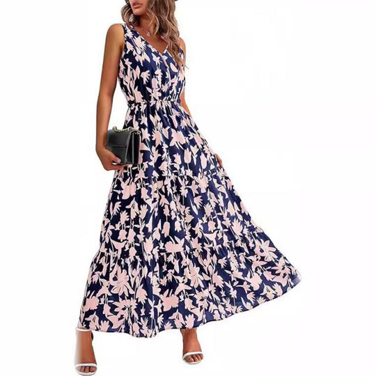 EB | Kleid mit V-Ausschnitt und elastischer Taille