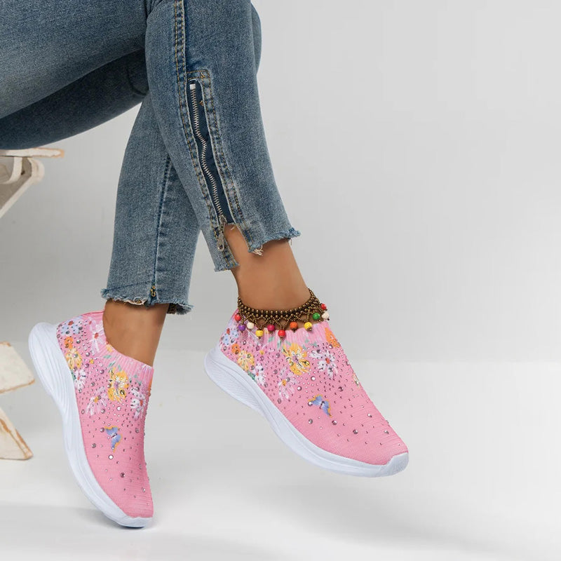 Schmetterlingsdruck Slip-On Schuhe EB