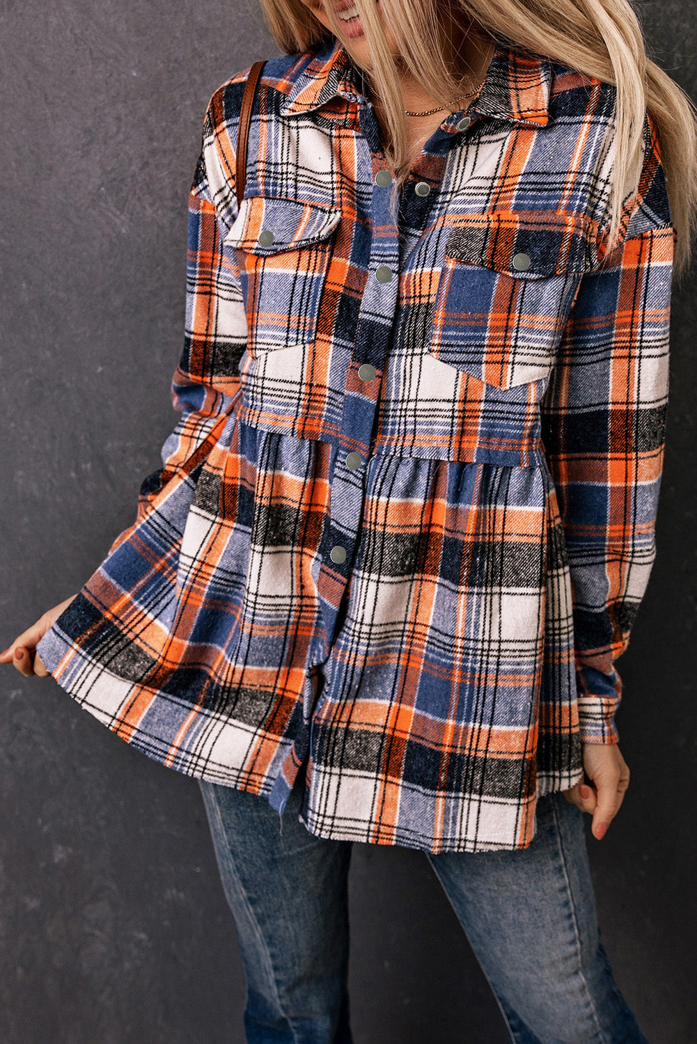 EB | Checkered Shirt With A-cut Cotton Blend Ideal for Everyday Look