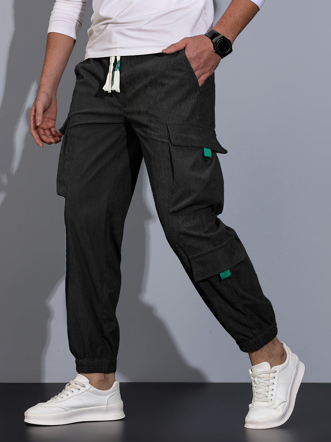 EB Schwarze Cargo-Hose für Herren