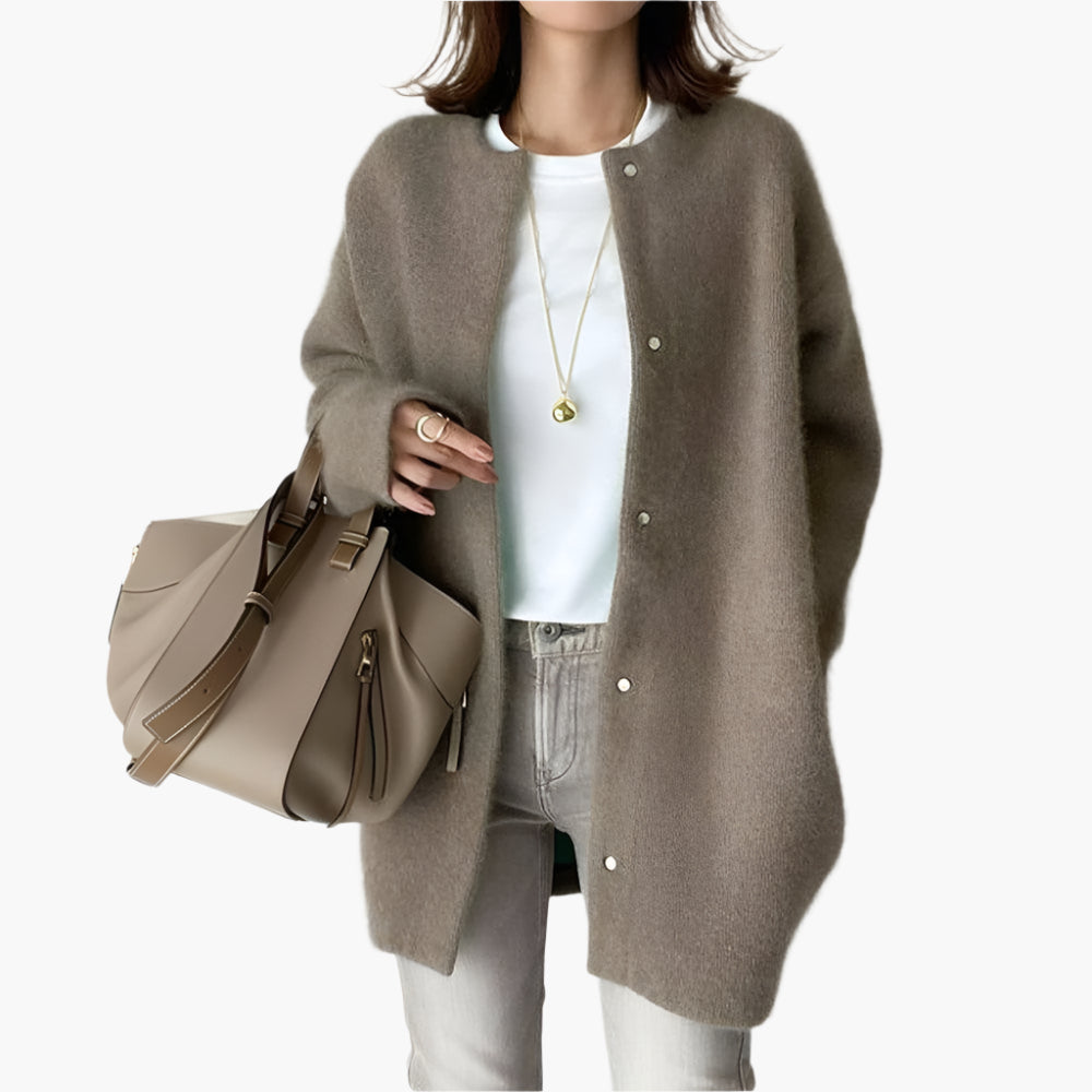 EB | Strickjacke Im Oversize-Look - Modischer Casual Cardigan für Alltag und Büro