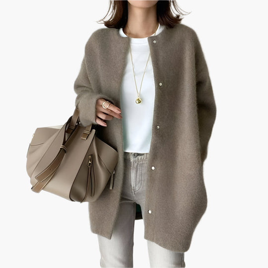 EB | Strickjacke Im Oversize-Look - Modischer Casual Cardigan für Alltag und Büro