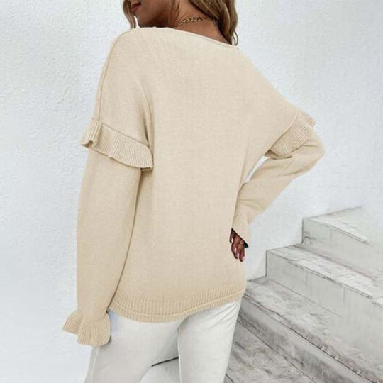 EB | Einfarbiger Strickpullover Für Kalte Tage