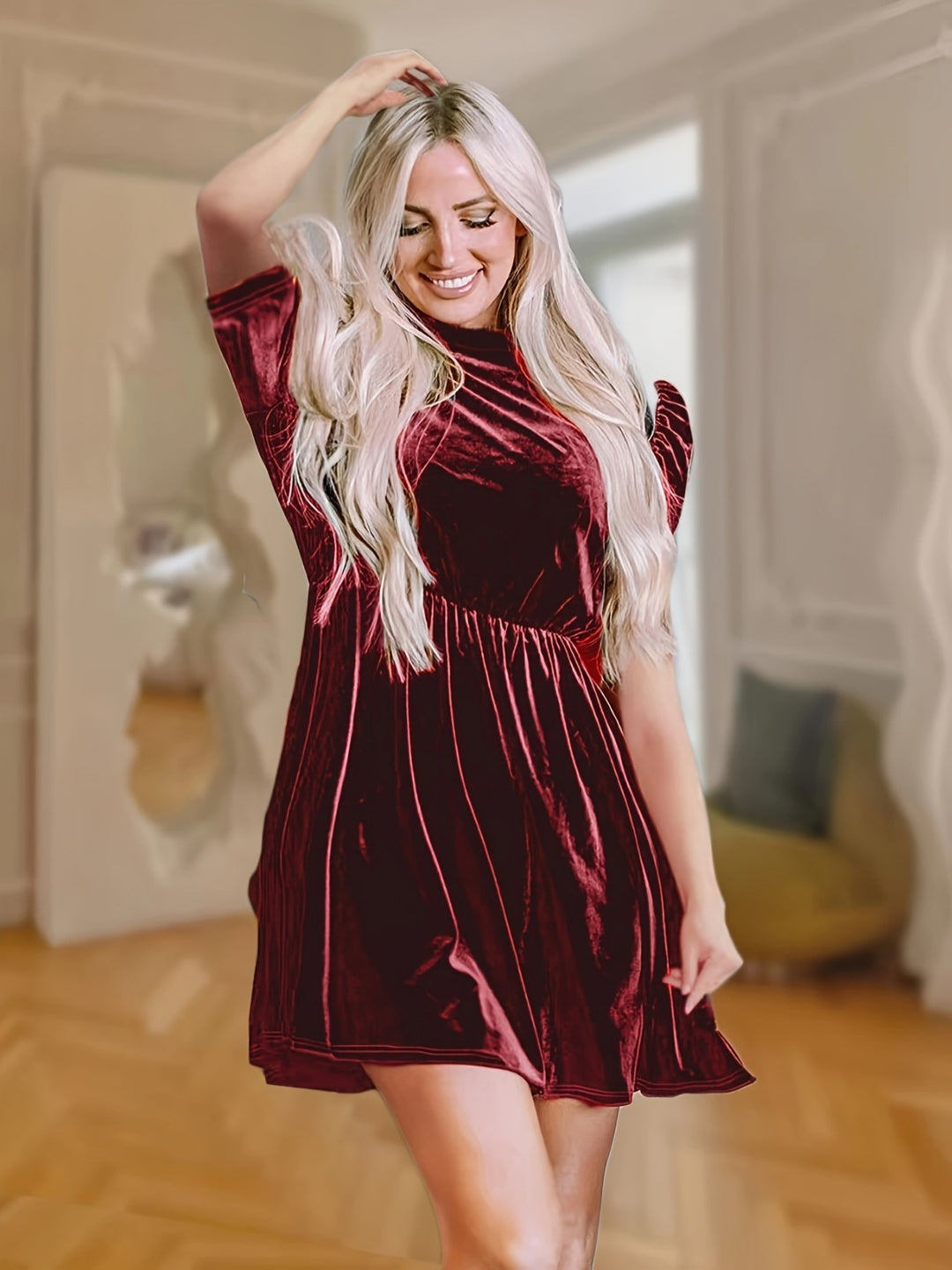 EB | Einfarbiges Samtkleid