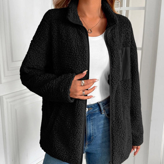EB | Lässige Winter Zip-Up Fuzzy Jacke für Damen