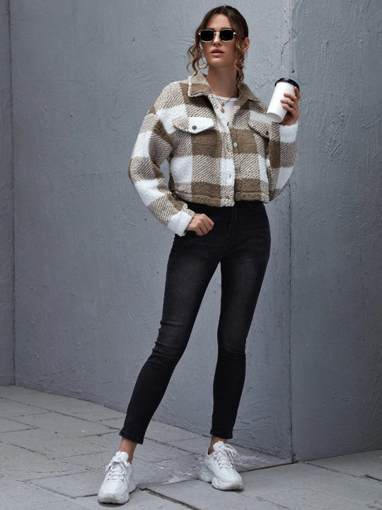 EB | Karierter Button-Down-Kragenjacke
