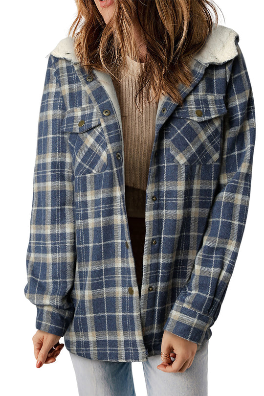 EB | Gepunktete Jacke mit Kapuze Weiches Plüschfutter Perfekt für Kalte Tage