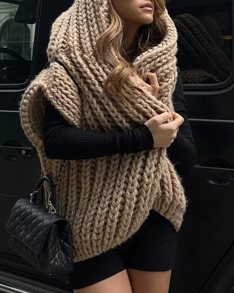 EB | übergroßer Strick-Hoodie-Pullover