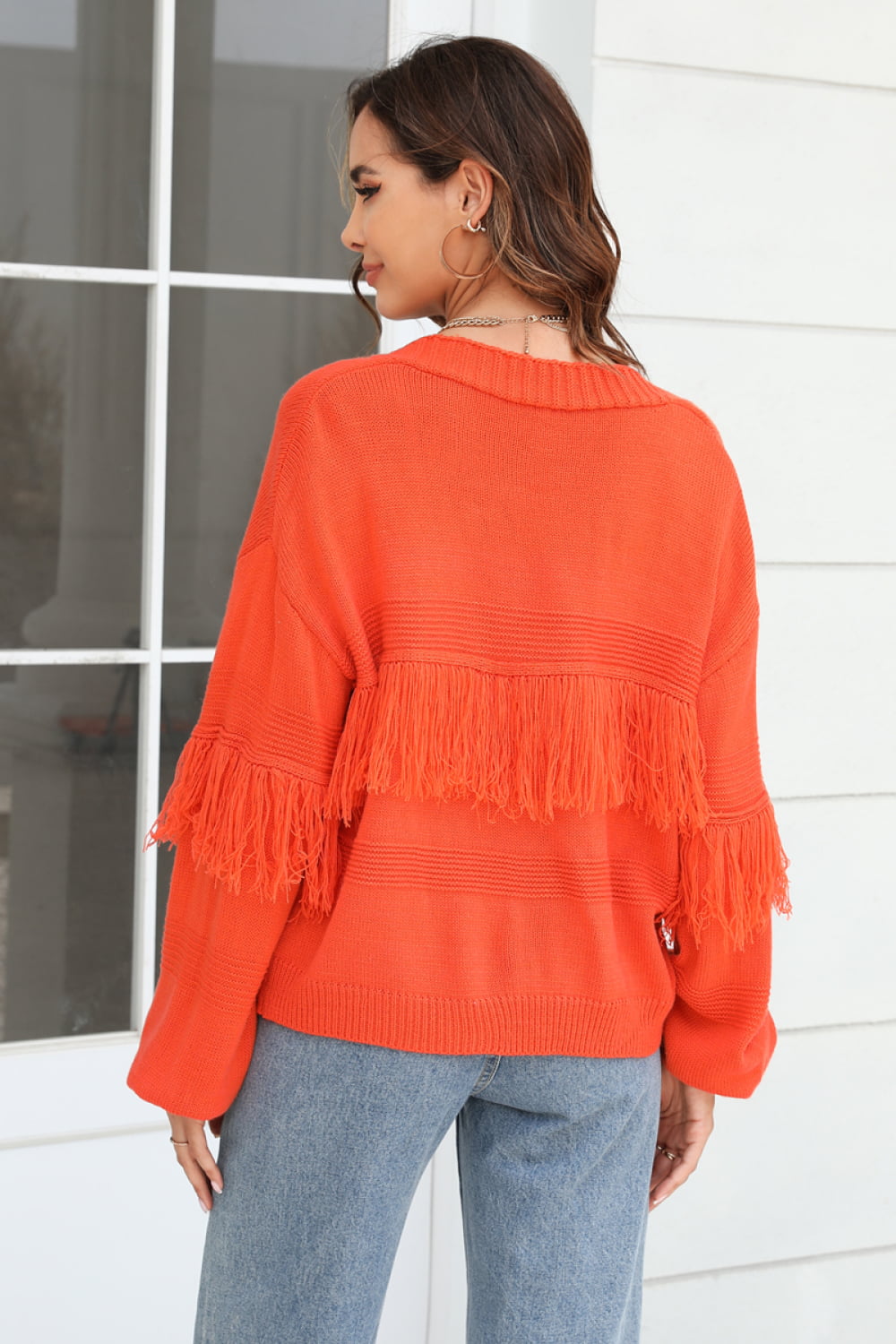 EB | Fransenbesatz Offene Vorder-Cardigan