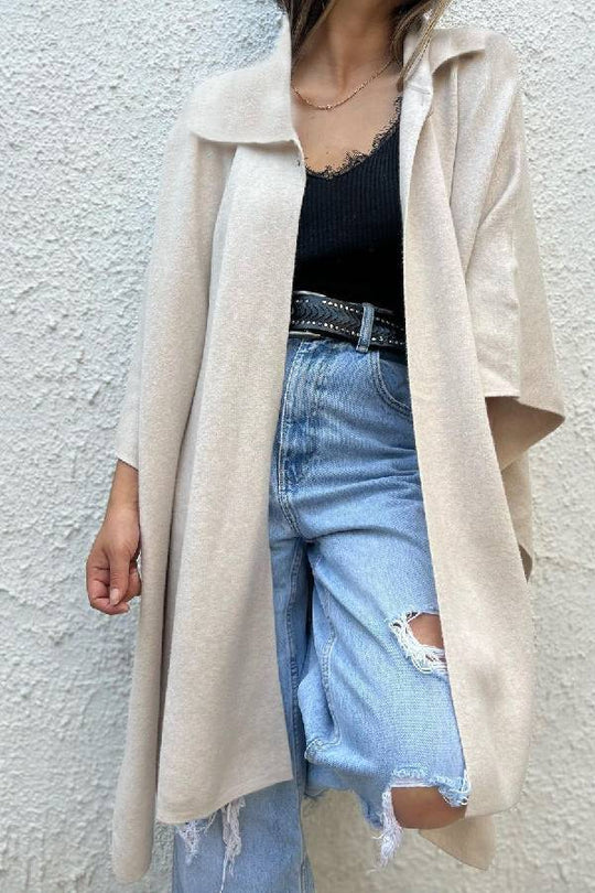 EB | Farbe lässiger Cardigan lockere Einzelknopf Windbreaker Jacke