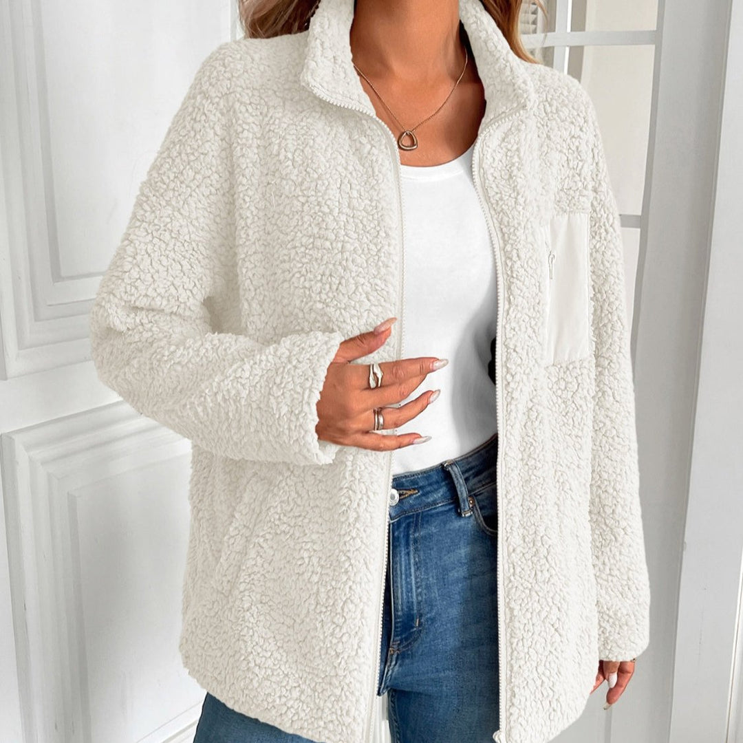 EB | Lässige Winter Zip-Up Fuzzy Jacke für Damen
